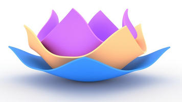 A simulation in which multiple thick sheets bend and form a Lotus-looking shape.